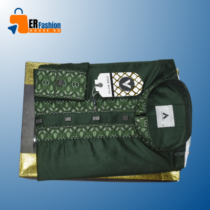 Solid Body Embroidered Cotton Panjabi